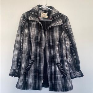 Faded Glory Black and White Plaid Jacket